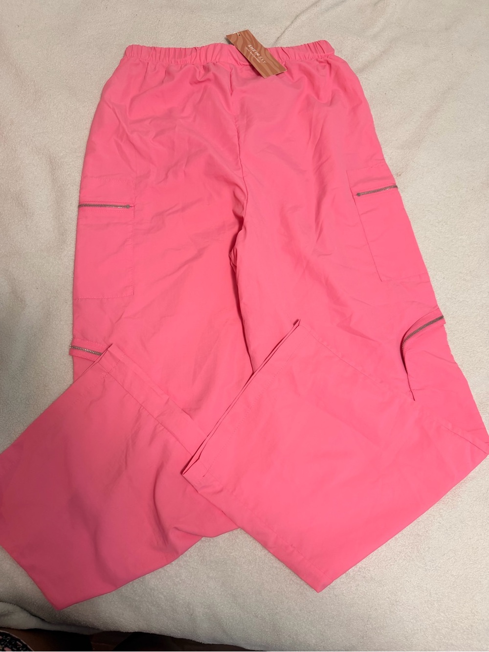 SHEIN Bright Pink Cargo Joggers for Kids